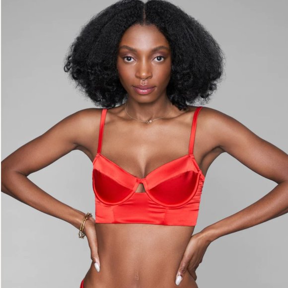 STUDIO PIA Petra Longline Bra in Scarlet Red - Picture 1 of 7